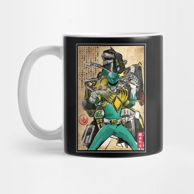 Green Ranger woodblock by DrMonekers